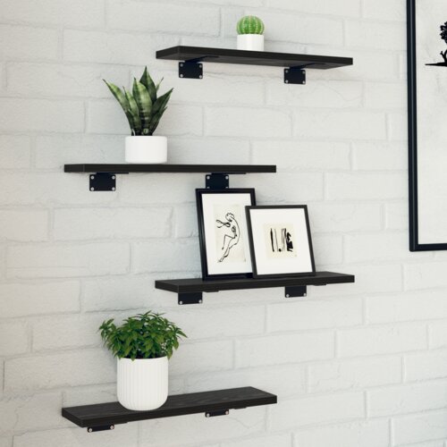 vidaXL Knjigovodske plošče 4 kosa črnega hrasta 40x10x1,5 cm iz inženirskega lesa Cene