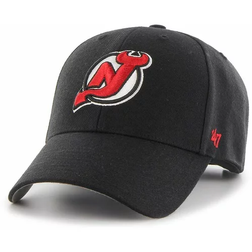 47 Brand Bombažna bejzbolska kapa NHL New Jersey Devils črna barva, H-MVP11WBV-BK