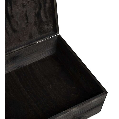 VidaXL Drvena kutija s poklopcem crna 40x30x13 cm puno drvo bor Slike