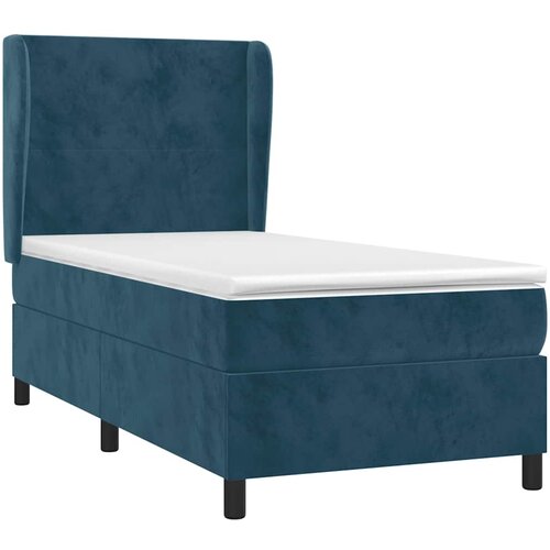 Box spring krevet s madracem tamnoplavi 80 x 200 cm bar&amp;scaron;unasti Slike