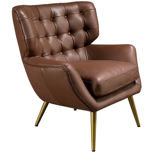 Angel Cerdá Chester armchair dark brown leather, (5000076649) Cene