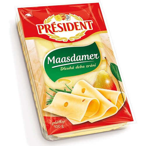 President Sir Maasdamer slice 100g Cene