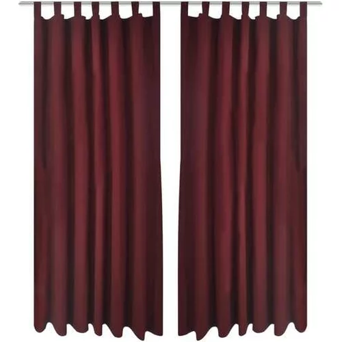  2 kosa bordo satenasih zaves z obročki 140 x 245 cm