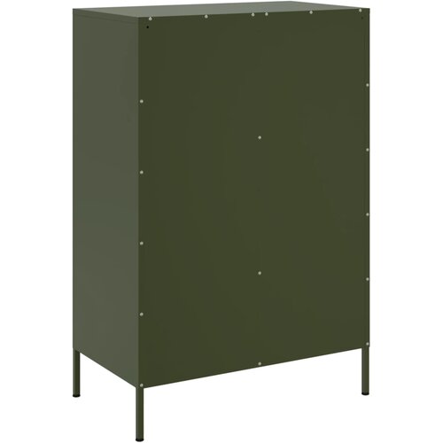  Visoka komoda maslinastozeleni 68x39x101,5 cm od čelika Slike