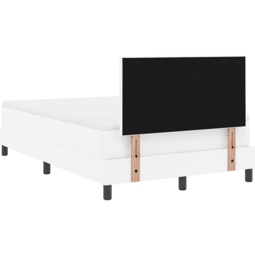 Box Spring krevet s madracem bijela boja 120 x 200 cm umjetna koža Slike
