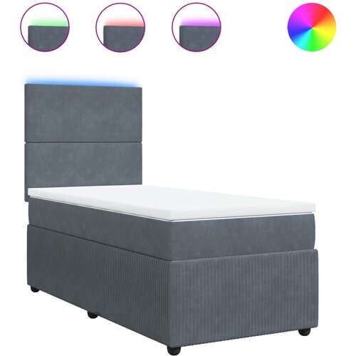 Maison Chic Box spring postelja - Vzmetna postelja z vzmetnico temno siv 90x190 cm žamet SL23195, (21891506) Cene