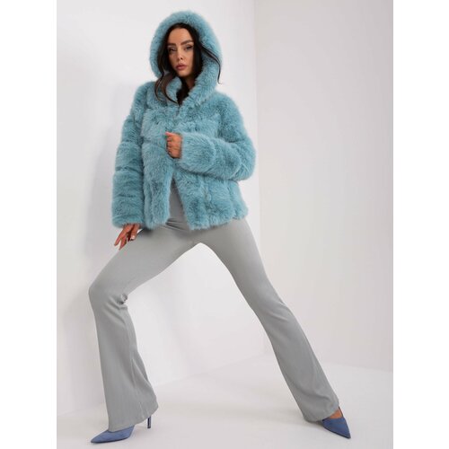 Fashion Hunters Women's mint fur jacket Cene