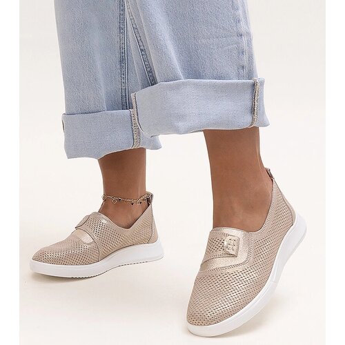 Gemre Golden perforated leather sneakers Ethels Cijene