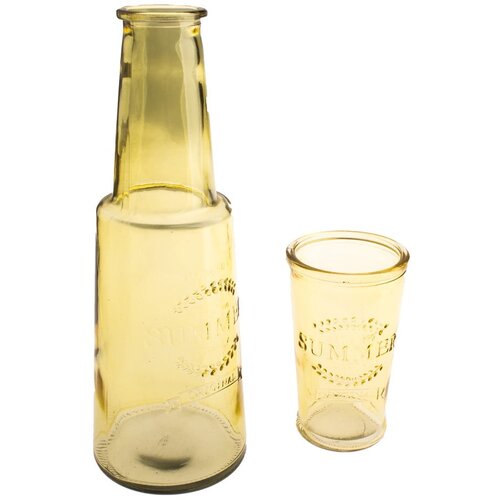 Dakls Rumena steklena karafa s kozarcem, 800 ml Cene