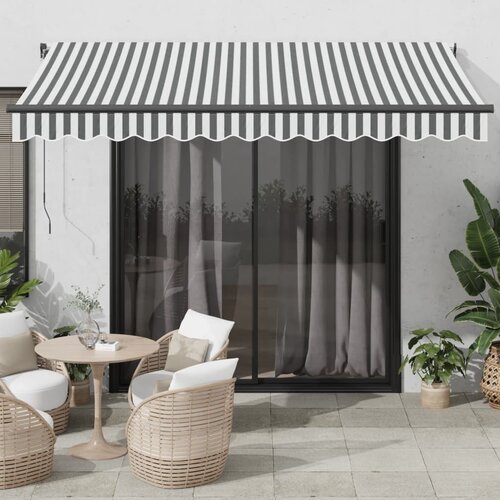 Tenda na automatsko uvlačenje antracit i bijela 350x250 cm Cijene
