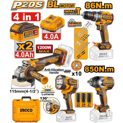 Ingco COSLI251192E Akumulatorski set alata 4/1 Cene