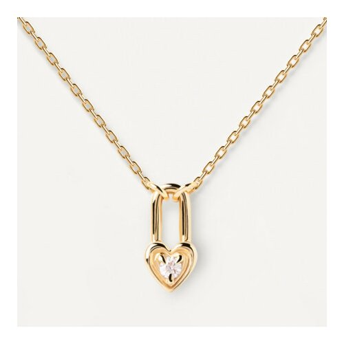PD Paola heart padlock zlatna ogrlica sa pozlatom 18k ( co01-510-u ) Slike