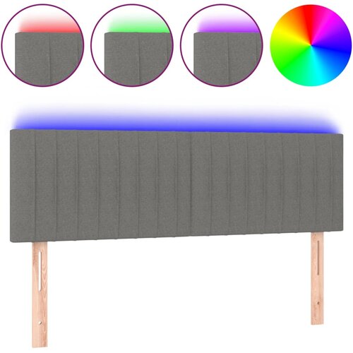 Maison Chic led posteljno vzglavje - vzglavna omarica - nočna omarica temno sivo 144x5x78/88 cm blago, (21707658) Slike