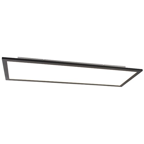 QAZQA Sodobna stropna svetilka črna z LED 80 cm - Liv Slike