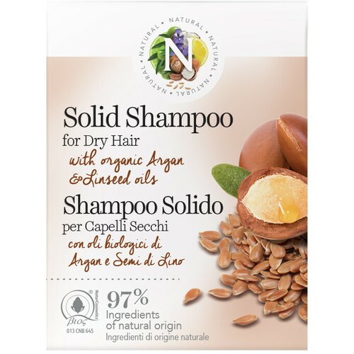 Natural Čvrst šampon za suvu kosu sa organskim uljem argana i semena lana, 50 g Cene