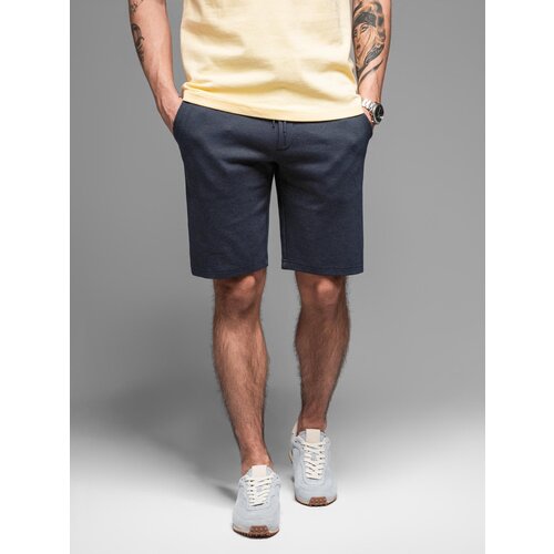 Ombre BASIC men&amp;#039;s cotton sweat shorts - navy blue Slike