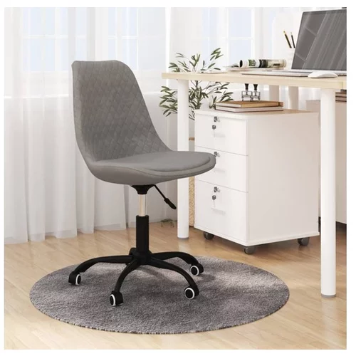  Vrtljiv pisarniški stol svetlo sivo blago