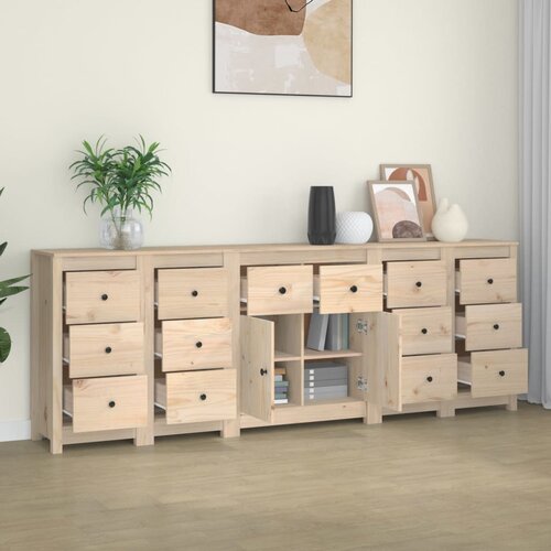 VidaXL Komoda 230x35x80 cm trdna borovina Slike