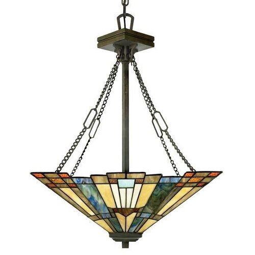 Elstead Lighting Elstead Inglenook Stropna svetilka s 3 lučmi, bronasta, Tiffany, E27, (22098237) Cene