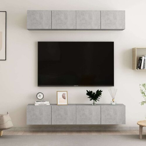 vidaXL TV ormarići 4 kom siva boja betona 80 x 30 x 30 cm od iverice Cene