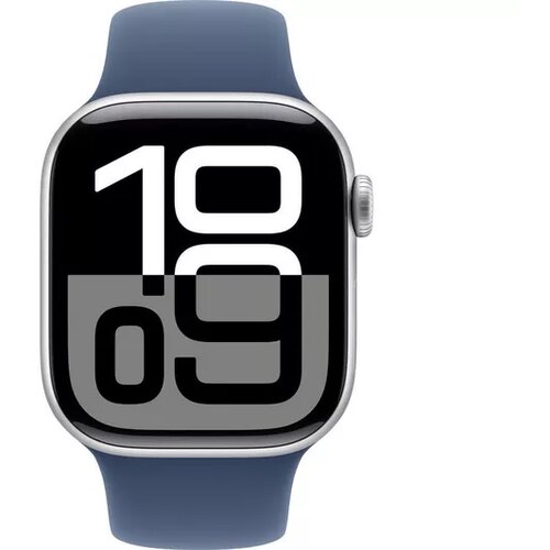 Apple Watch S10 Cellular 42mm Silver aluminium case with Denim sport band - S/M, (21681410) Slike