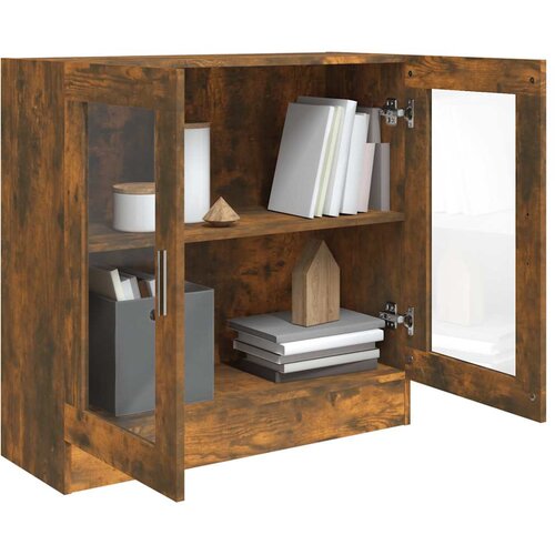  Vitrina boja dimljenog hrasta 82,5x30,5x80 cm konstruirano drvo Slike