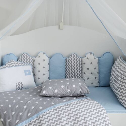 Belis posteljina za krevetac my home 2.0 grey-blue 120X60 cm Cene
