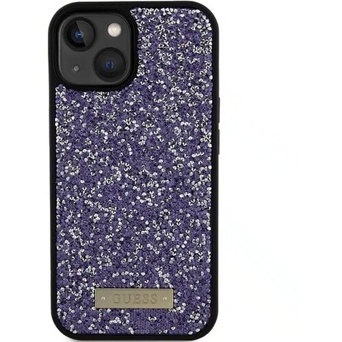  Originalna torbica GUESS Hardcase GUHCP15SPFGSBSP za iPhone 15 (kovinski logotip z okrasnimi kamni / svetlo roza) Slike