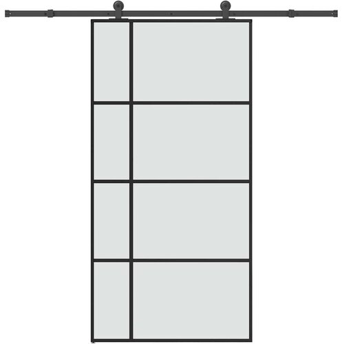 vidaXL Drsna vrata z opremo 102,5x205 cm ESG steklo in aluminij Cene