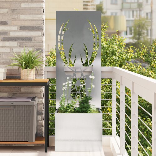 vidaXL Vrtni Sadič s Dekorativnom Pločom Srebrna 50 x 140 cm Cijene
