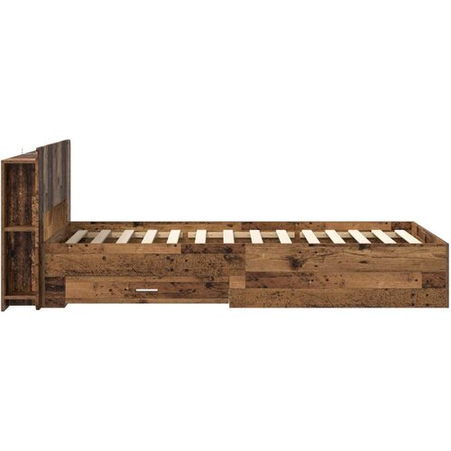  Okvir kreveta s pohranom s ladicama Staro drvo 90 x 190 cm Cene