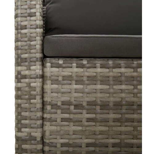  4-dijelna vrtna garnitura od poliratana s jastucima siva Cijene