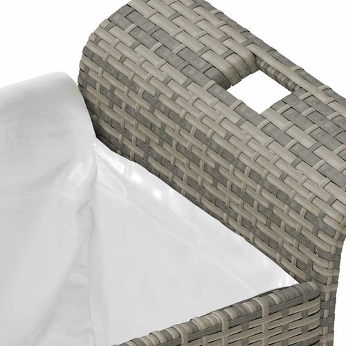  Vrtna klupa s jastukom siva 116 x 46 x 57 cm od poliratana Slike