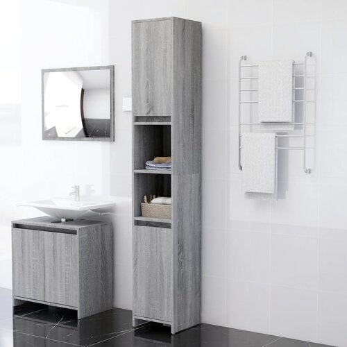 The Living Store Kopalni&amp;scaron;ka omarica siva sonoma 30x30x183,5 cm konstruiran les - Kopalni&amp;scaron;ka Omarica, (21436832) Slike