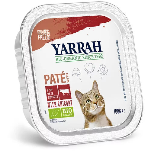 Yarrah Bio Pate varčno pakiranje 12 x 100 g - Bio govedina z bio cikorijo