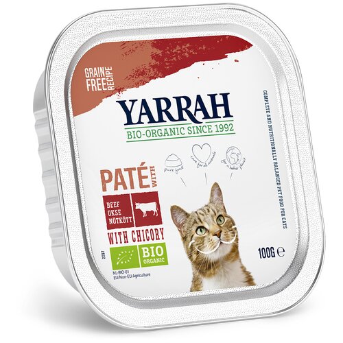 Yarrah Ekonomično pakiranje: zdjelice 12 x 100 g - Bio govedina s bio cikorijom - Wellness P&amp;acirc;t&amp;eacute; Slike