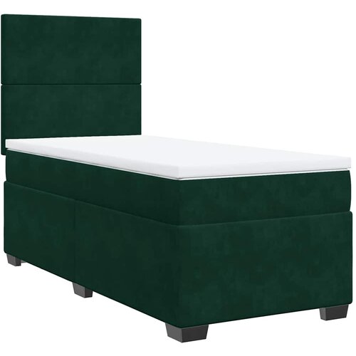 Box spring krevet s madracem tamnozeleni 90x190 cm bar&amp;scaron;unasti Slike