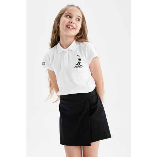 Defacto Girls Atatürk Printed Pique Short Sleeve Polo T-Shirt Slike