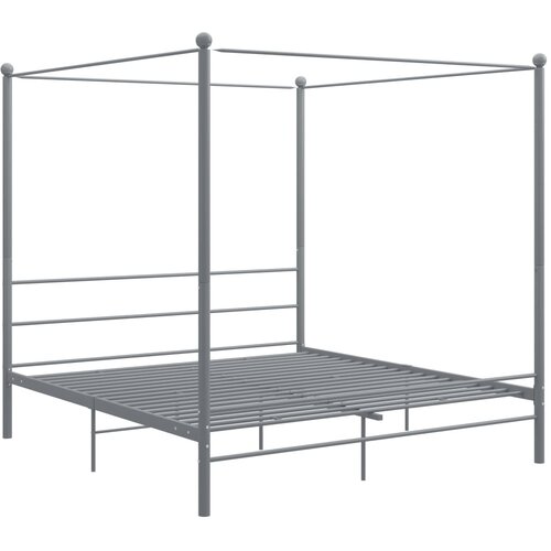 Maison Chic Posteljni okvir - Dvoposteljna postelja - Zakonska postelja z ogrodjem za baldahin siv kovinski 200x200 cm, (21695138) Cene