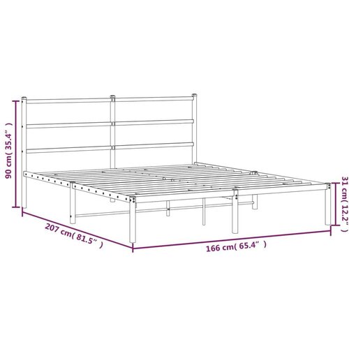  Metalni okvir za krevet s uzglavljem bijeli 160x200 cm Slike