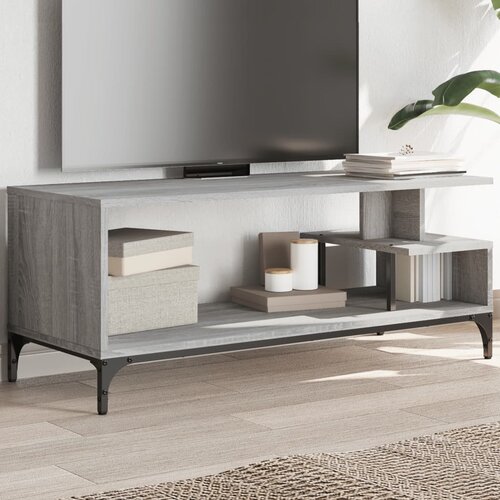 VidaXL TV ormarić boja hrasta 102x40x41 cm konstruirano drvo i čelik Slike