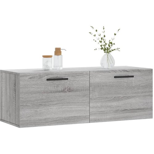  Zidni ormarić siva boja hrasta 100x36,5x35 cm konstruirano drvo Slike