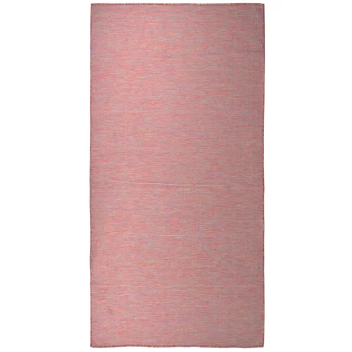 vidaXL Vanjski tepih ravnog tkanja 100 x 200 cm crveni