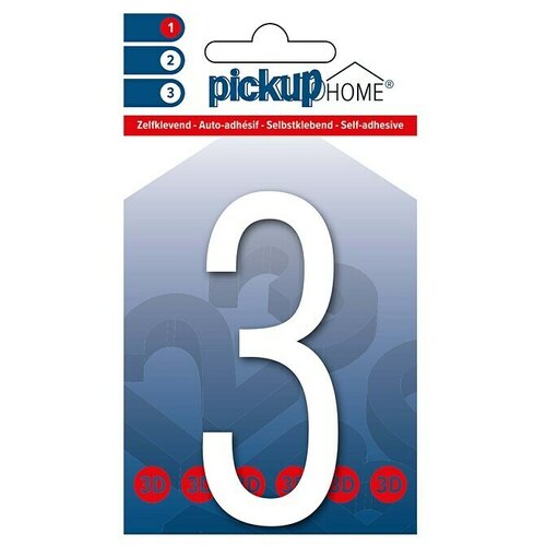 Home 3D Kućni broj Oslo (Visina: 9 cm, Motiv: 3, Bijele boje, Plastika, Samoljepljivo) Cijene