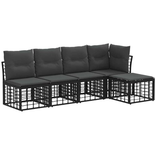  Set vanjskih sofa Crna Poliester - Crna bez stola Cijene