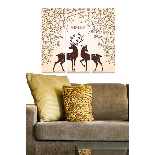 Wallity MDF161800127 multicolor decorative mdf painting (3 pieces) Cene