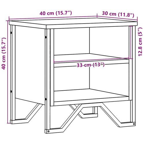  Noćni ormarići 2 kom crni 40 x 30 x 40 cm od konstruiranog drva Slike