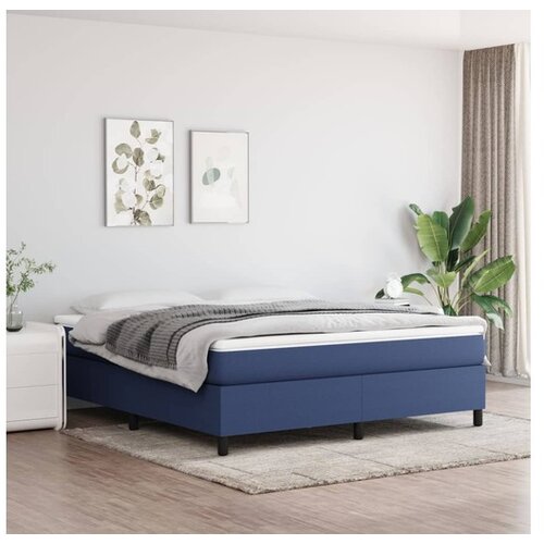  okvir za krevet s oprugama plavi 160x200 cm od tkanine Cijene