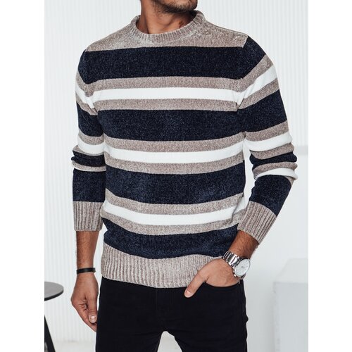 DStreet Sweter męski w paski granatowy Cene