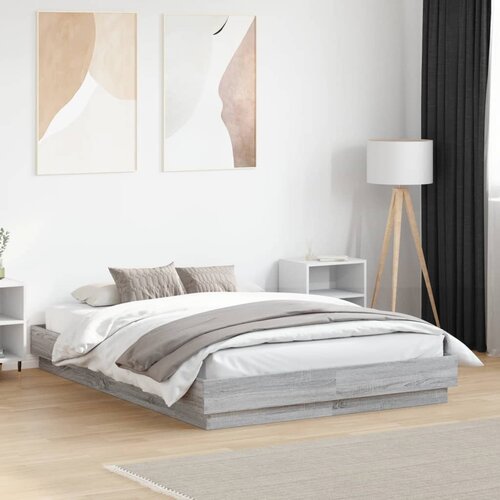 Furnova Posteljni okvir z LED diodami siva sonoma 135x190 cm, (21935777) Slike